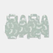 Blauwgroen groene botanische bladeren bedankdoosjes (Uitgevouwen)