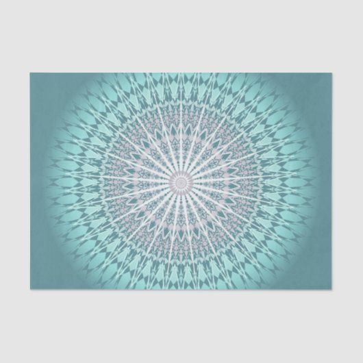 Blauwgroen Groene Chevron Mandala Tissuepapier (Voorkant)