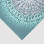 Blauwgroen Groene Chevron Mandala Tissuepapier (Detail)