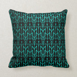 Blauwgroen groene Egyptische Reed Grass Color Art Kussen