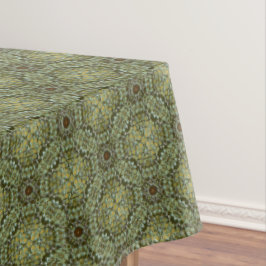 Blauwgroen, groene en gouden nit Patroon Tafelkleed