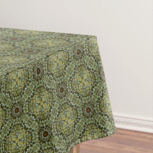 Blauwgroen, groene en gouden  nit Patroon Tafelkleed (Voorbeeld)