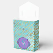 Blauwgroen groene en Paarse zeemeerminnen monogram Bedankdoosjes (Geopend)