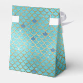 Blauwgroen groene en Paarse zeemeerminnen monogram Bedankdoosjes (Achterkant)