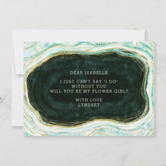 Blauwgroen groene geode zijn onze Bloemenmeisje-Ka (Achterkant)