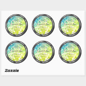 Blauwgroen groene Glitter Product Labels diamanten (Vel)