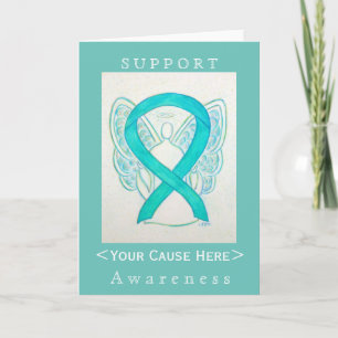 Blauwgroen groene kaart voor ribbon Angel-Geperson