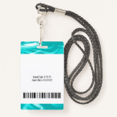 Blauwgroen Groene Marmer Foto Barcode Logo Medisch Badge (Achterkant met draagriem)