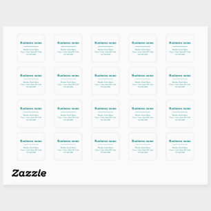 Blauwgroen groene minimale vlekken Teksten van het Vierkante Sticker