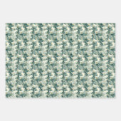 Blauwgroen groene olievlek laat een elegant patro Inpakpapier Vel (Voorkant 3)