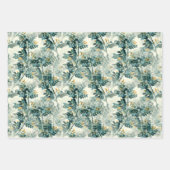 Blauwgroen groene olievlek laat een elegant patro Inpakpapier Vel (Voorkant 2)