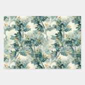 Blauwgroen groene olievlek laat een elegant patro Inpakpapier Vel (Voorkant)