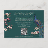 Blauwgroen Groene Pauw Tuin Website QR Code Informatiekaartje (Voorkant)