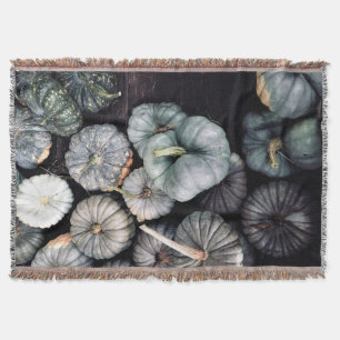 Blauwgroen groene pompoen deken