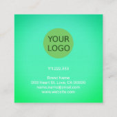 Blauwgroen Groene regenboogkleurige verloopweergav Vierkante Visitekaartje (Achterkant)