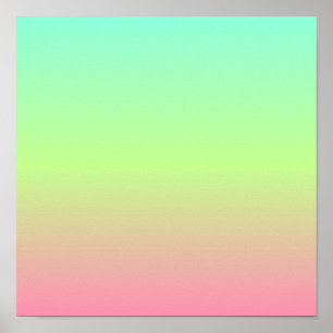 Blauwgroen groene roze verloopondergrond poster