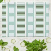 Blauwgroen groene strepen theedoek (Gevouwen)