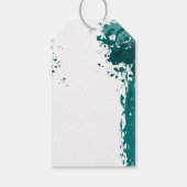 Blauwgroen groene verf Splatter - Dank u FavorietT Cadeaulabel (Achterkant)