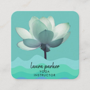 Blauwgroen groene Yoga Instructor Lotus Flower Wat Vierkante Visitekaartje