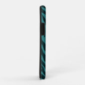Blauwgroen groene Zebra Animal Print Case-Mate iPhone Case (Achterkant/rechts)