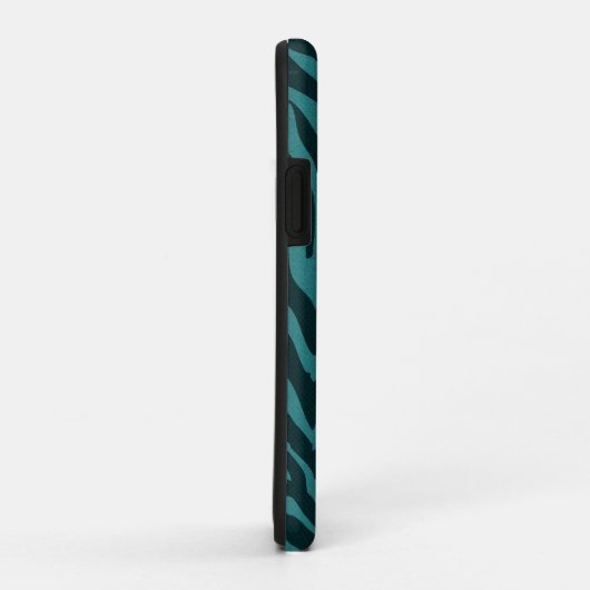 Blauwgroen groene Zebra Animal Print Case-Mate iPhone Case (Achterkant/rechts)