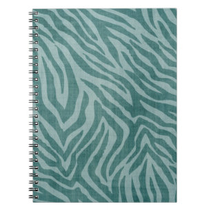 Blauwgroen groene zebraprint notitieboek
