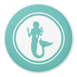 Blauwgroen groene zeemeermin keramische knobbel keramische knop