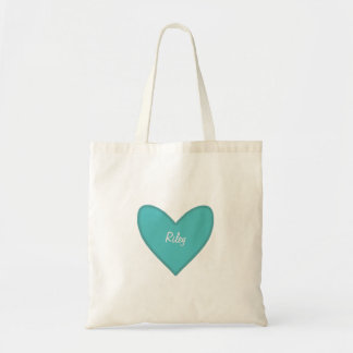  Blauwgroen Groot Hart Valentijn’s Day Tote Bag