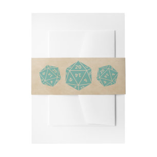 Blauwgroen Grunge D20-desktop gamer Belly Bands Uitnodigingen Wikkel