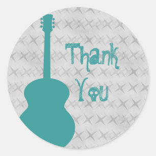 Blauwgroen Guitar Grunge Hartelijk dank, Stickers