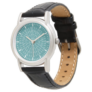 Blauwgroen haakgrafiek horloge