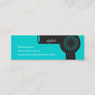 Blauwgroen Hair Stylist Skinny Biz Kaart Mini Visitekaartje