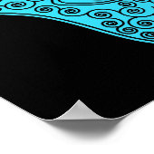 Blauwgroen Hamsa-Hand van Miriam-Hand van Fatima.p Poster (Hoek)