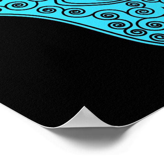 Blauwgroen Hamsa-Hand van Miriam-Hand van Fatima.p Poster (Hoek)