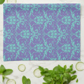 Blauwgroen handdoek op Paars 2 (Gevouwen)