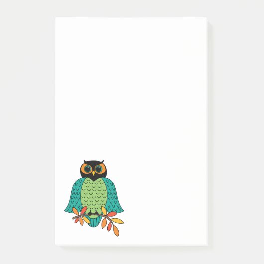 Blauwgroen herfst groot post-it® notes (Voorkant)