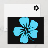 Blauwgroen Hibiscus Briefkaart (Voorkant / Achterkant)