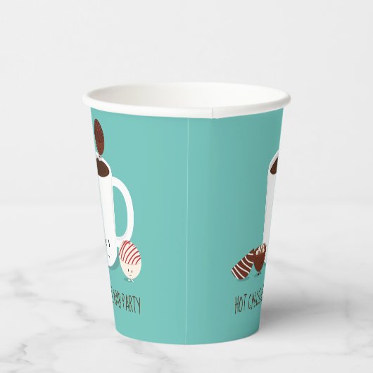 Blauwgroen Hot Chocolade Bomb Party Papieren Bekers (Rechts)