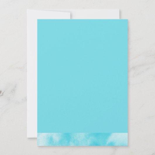 Blauwgroen Hout Waterverf Rustieke Zonnebloem Brui Kaart (Achterkant)