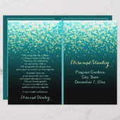 Blauwgroen, huwelijksprogramma met lantaarns (Voorkant / Achterkant)