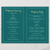 Blauwgroen, huwelijksprogramma met lantaarns (Achterkant)