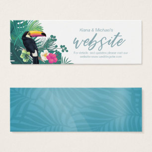 Blauwgroen ID577-code waterverf tropische website Mini Visitekaartjes