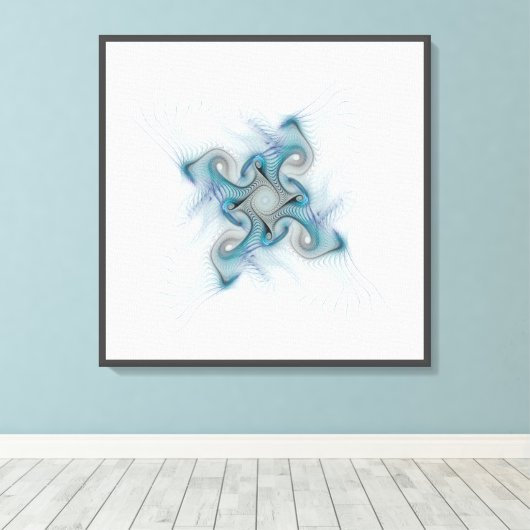 Blauwgroen ID715 van de verzadigde nestfractie Canvas Afdruk (Insitu (Houten vloer))