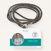 Blauwgroen id | Werknemer de Veiligheid van het Be Badge (Voorkant met draagriem)