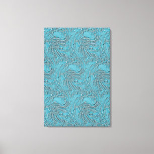 Blauwgroen in reliëf canvas afdruk