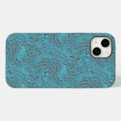 Blauwgroen in reliëf Case-Mate iPhone case (Achterkant (horizontaal))
