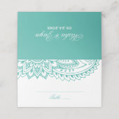 Blauwgroen Indische Paisley Wedding (Buitenkant ongevouwen)