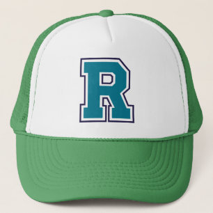 Blauwgroen Initiaal "R" Trucker Pet