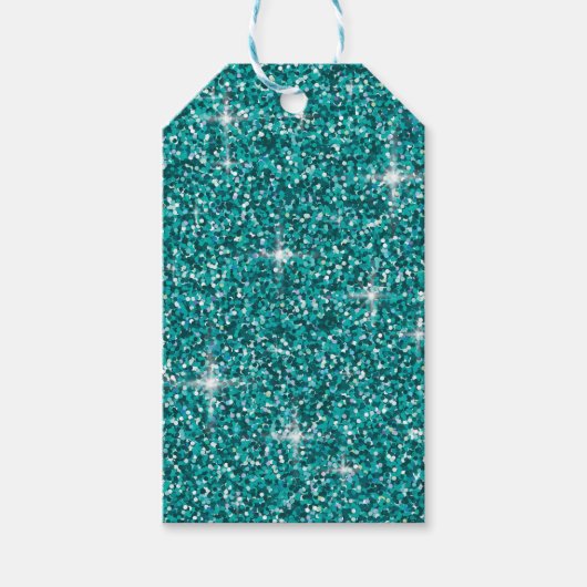 Blauwgroen ironische glitter cadeaulabel (Voorkant)