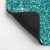 Blauwgroen ironische glitter muismat (Hoek)